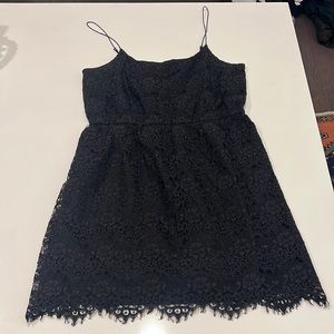 Madewell Black Lace Empire Waist Dress with Adjustable Straps